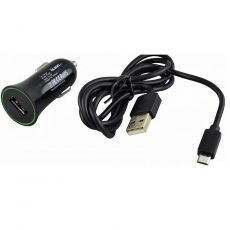 Автомобильное зарядное устройство Olmio 043806 USB 12A + microUSB кабель черный