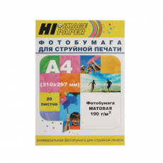 Фотобумага Hi-Image Paper A201598 A4, 190 г/м2, 20 л., покрытие - матовое