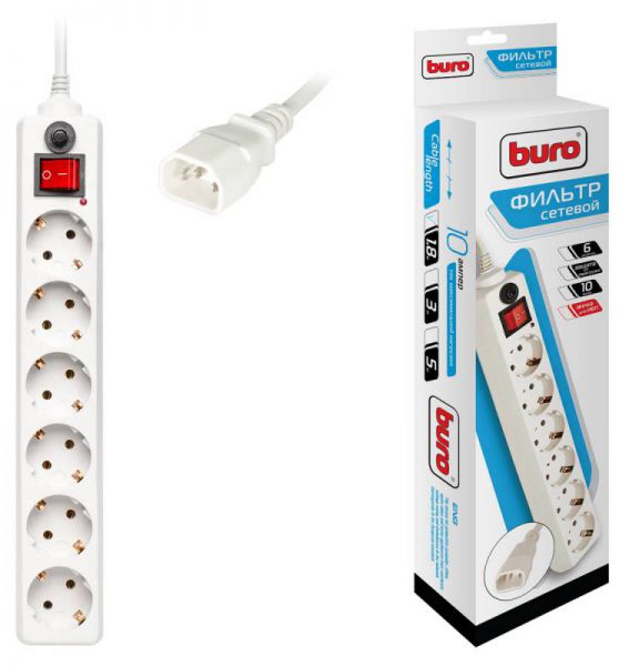 Сетевой фильтр Buro 600SH-1.8-UPS-W белый
